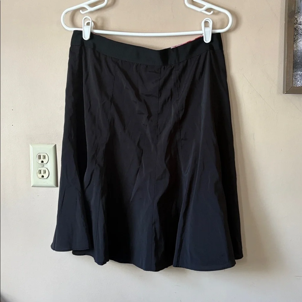 Kate Spade Black Multi Rambling Roses Rosa Silk Crepe Skirt Size 8